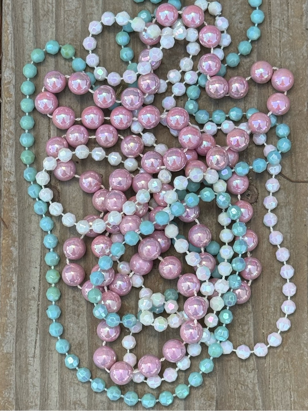 Bundle 3 for 50% off Vintage Iridescent Fairy Pastel Bead Strands 36" Long